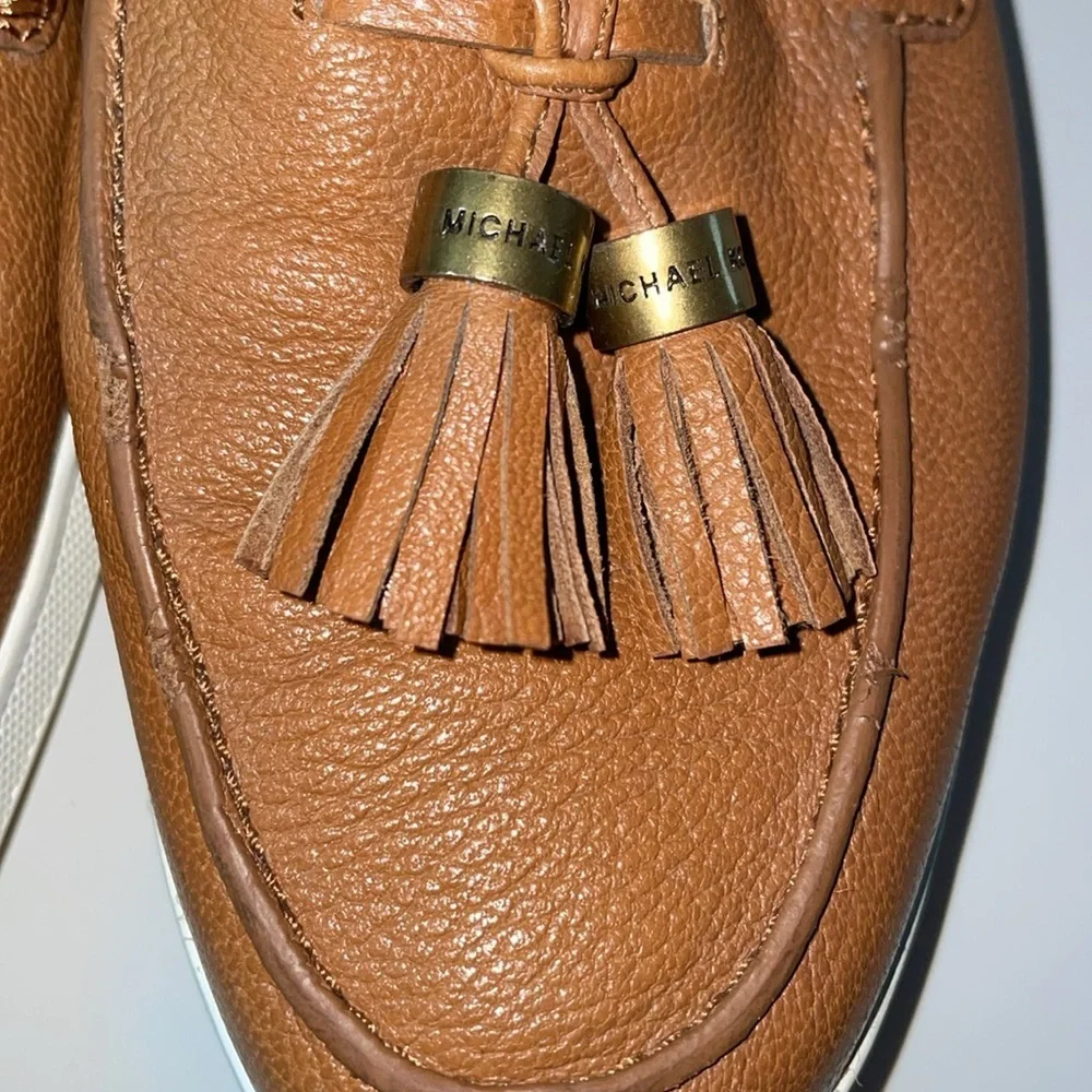 MICHAEL Michael Kors Callahan Camel Leather Tassel Moccasin Slip on Loafer‎ 8 M